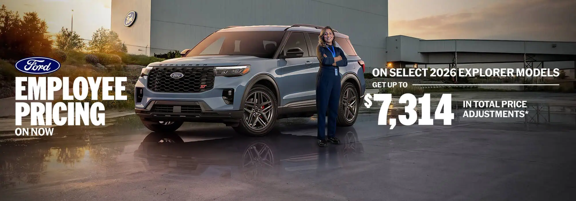 Ford Explorer promotional offer with employee pricing savings up to $7,314.