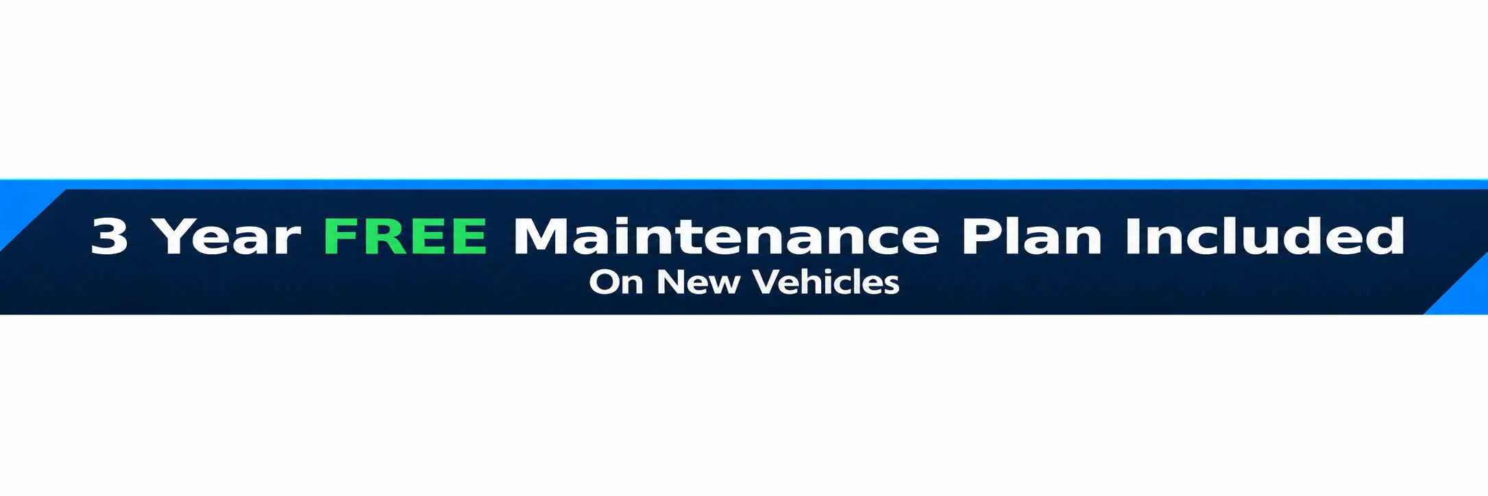 "3-year free maintenance plan included for new vehicles, promotional banner text."